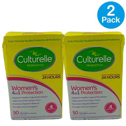 Culturelle Women's 4in1 Protection Probiotics 50 Cap 2 Pack Exp 08/27 New