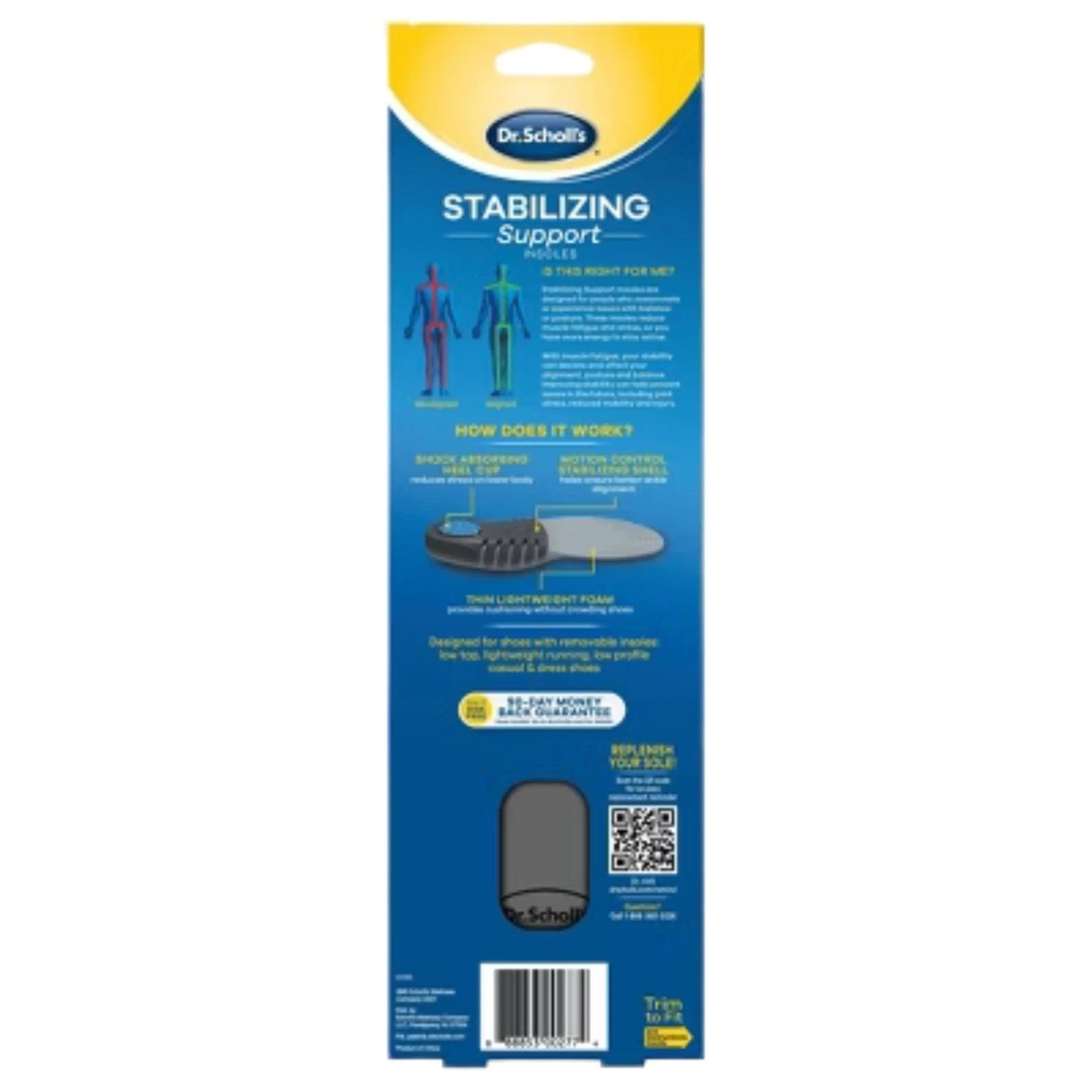 Dr. Scholl’s Stabilizing Support Insoles Men’s Size Trim to Fit New