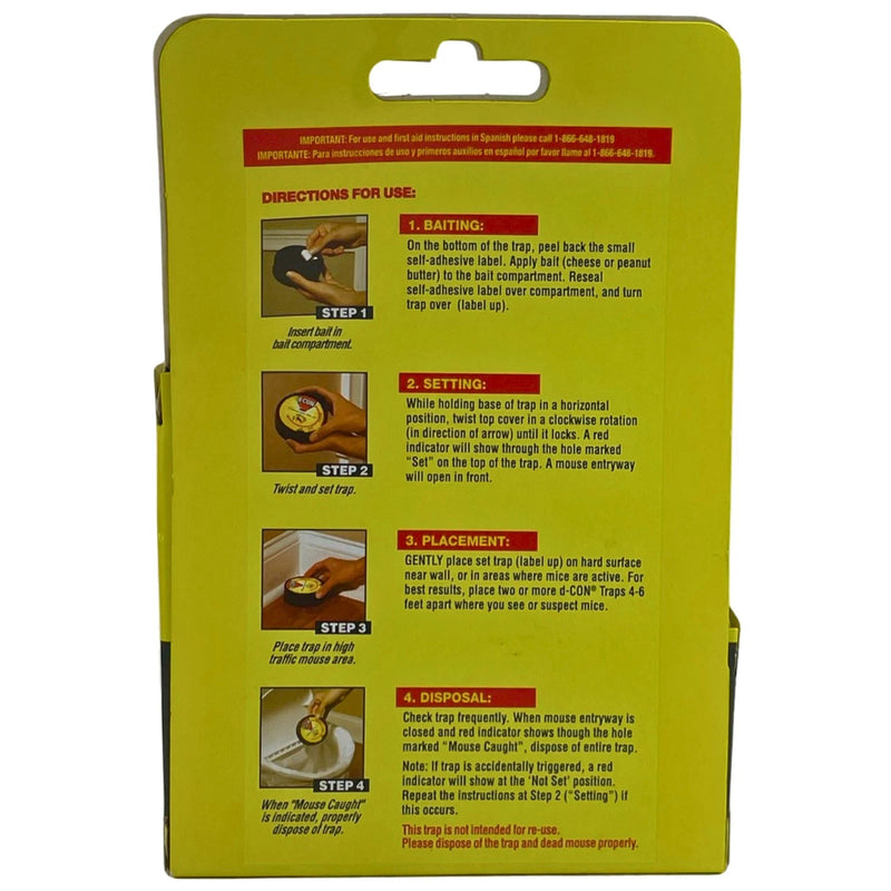 d-CON No View No Touch Mouse Trap Concealed Covered Trap 1 Count 4 Pack New