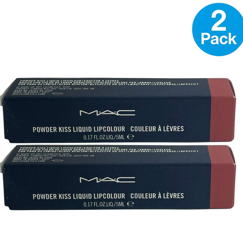 MAC Powder Kiss Liquid Lipcolour 996 Date-Maker 0.17 Fl Oz 5 mL 2 Pack New