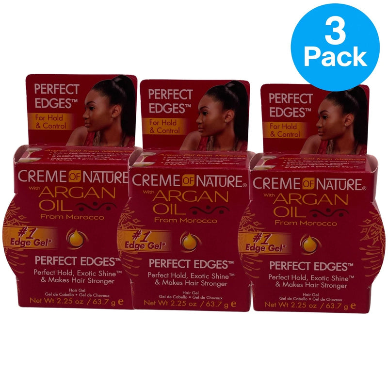 Creme of Nature Argan Oil Perfect Edges Hair Gel 2.25oz 3 Pack New
