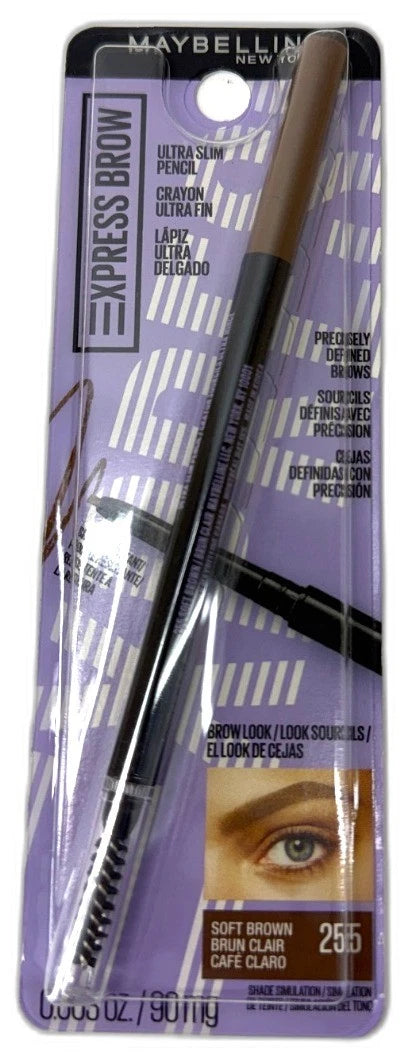 Maybelline Express Brow Ultra Slim Defining Eyebrow Pencil 255 Pack of 2 New