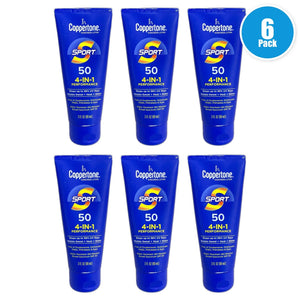Coppertone SPORT Sunscreen SPF 50 Travel Size 3oz (Exp 03/27) 6Pk NEW