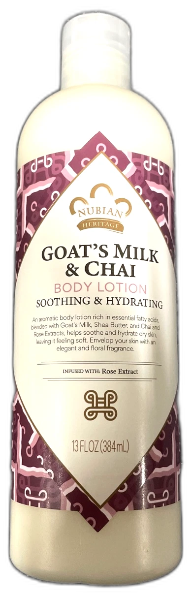 Nubian Heritage Goats Milk Chai Body Lotion Rose 13oz Pack of 3 New