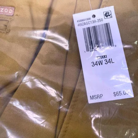 IZOD Men’s Khaki Chino Pants Straight Fit Flat Front New