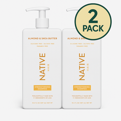 Native Strengthening Shampoo with Almond & Shea Butter – Pack of 2 NEW
