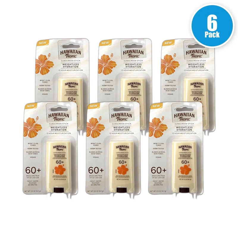 Hawaiian Tropic Weightless Hydration Stick SPF Sunscreen Exp 09/28 Pack of 6 New