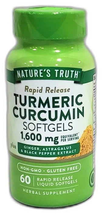 Nature's Truth Turmeric Curcumin 1600mg Rapid Release Exp 03/28 Pack of 5 New