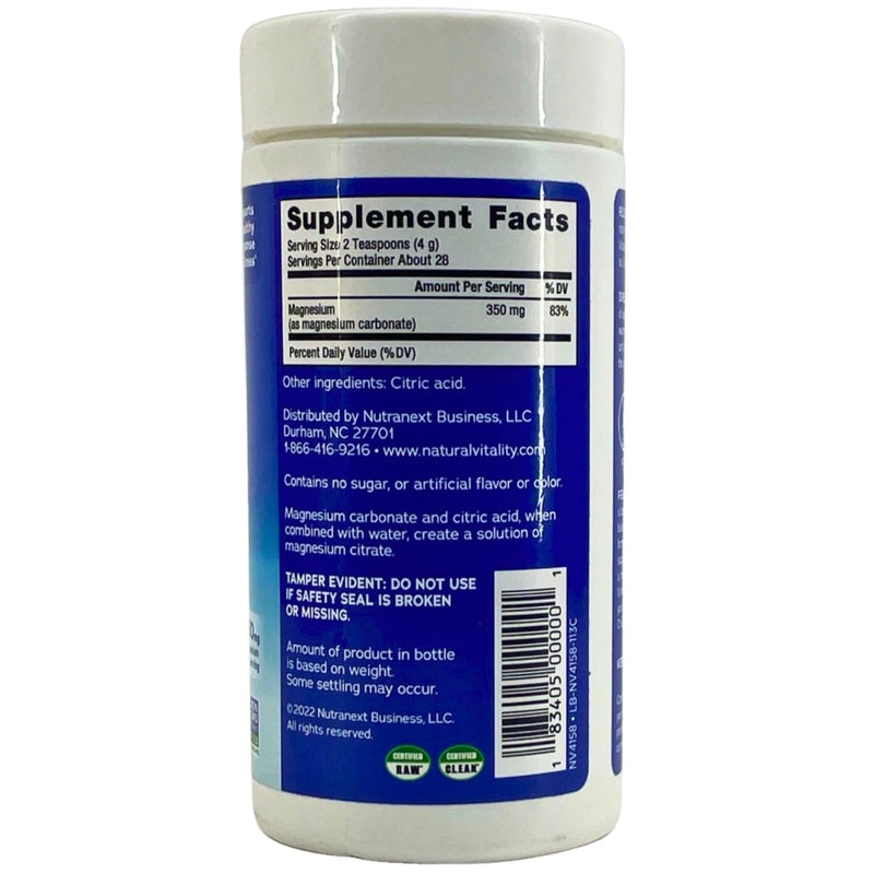 Natural Vitality CALM Magnesium Supplement Unflavored Drink Mix Powder 4 Pack