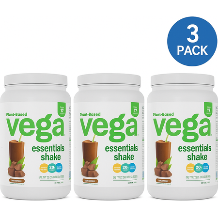 Vega Essentials Shake Chocolate 21.6oz 3 Pack Exp 08/16/2025 New