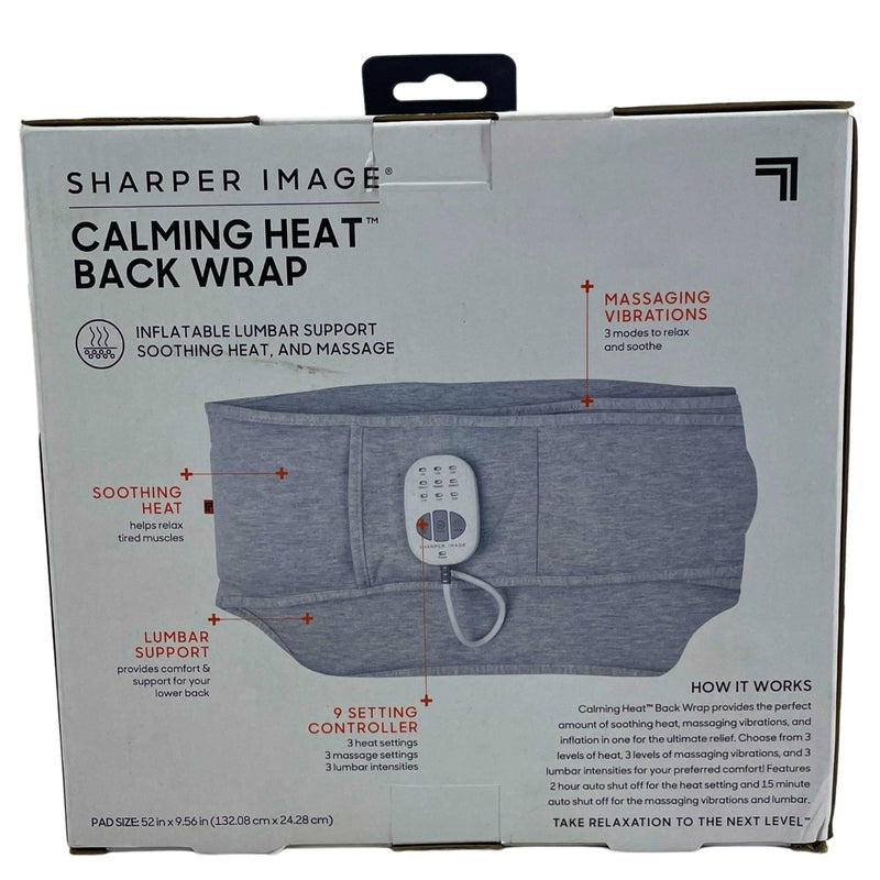 Sharper Image Calming Heat Back Wrap Heat Massage Lumbar Support 2 Pack New