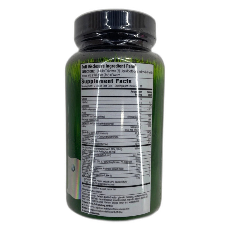 Irwin Naturals Testosterone UP Men over 40 Liquid Softgels 64ct Exp 07/27 New