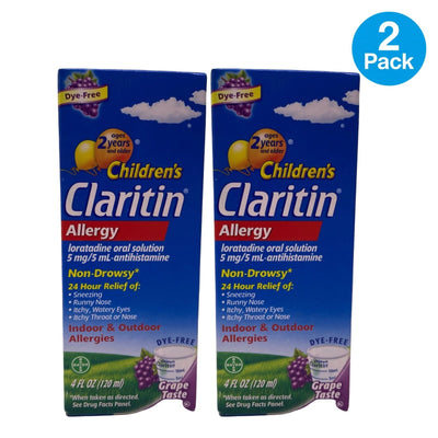 Children's Claritin Allergy Grape 4 fl oz 2 Pack Exp 01/2029 New