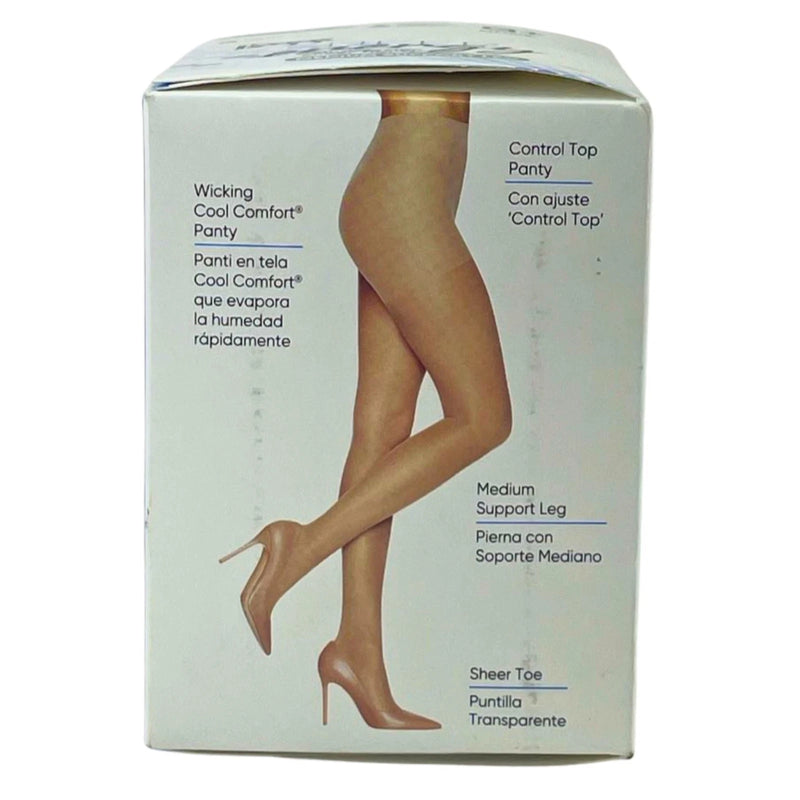 L'eggs Sheer Energy Medium Support Control Top Compression Tights Nude Size Q+
