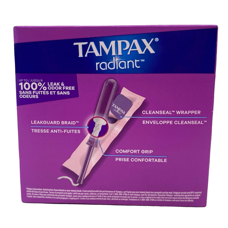 Tampax Radiant Super Tampons Unscented 28 Count 3 Pack New