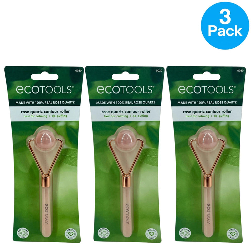 EcoTools Rose Quartz Contour Roller Facial Massage Tool 3 Pack New