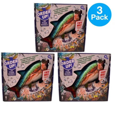 Order Up Fish Market Game 3 Pack Family Party Game by Play Monster Games - colorful fish market themed board game cards