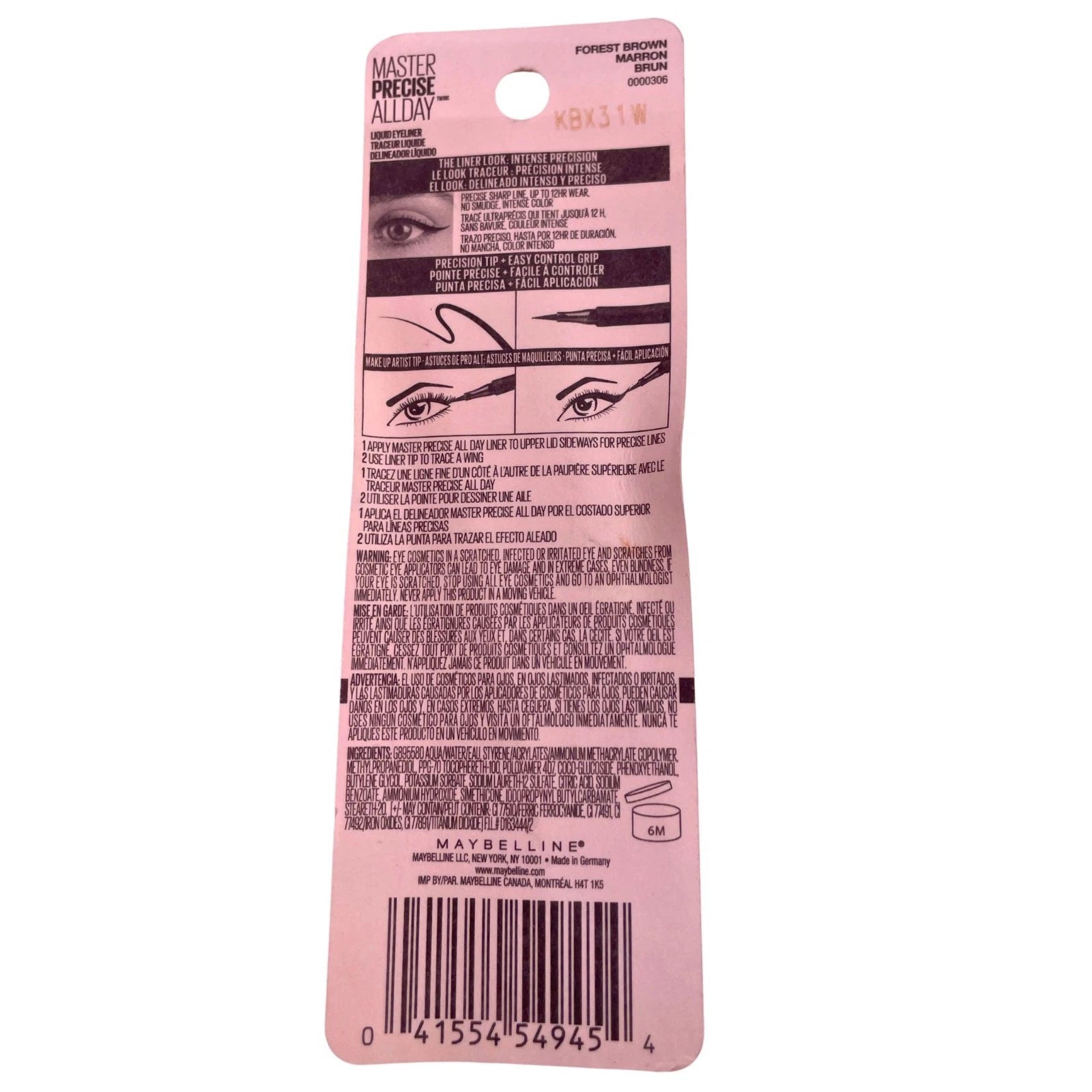 Maybelline Master Precise All Day Eyeliner 0.034oz Forest Brown 3 Pack New