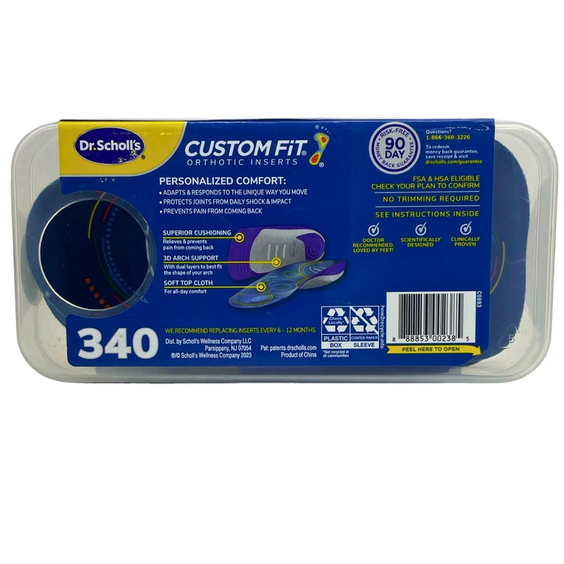 Dr. Scholl's Custom Fit Orthotic Inserts 340 5-in-1 All-Day Pain Relief 1 Pack
