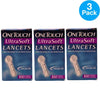 OneTouch UltraSoft Lancets 100 Ct 3 Pack New Exp 09/30/2026