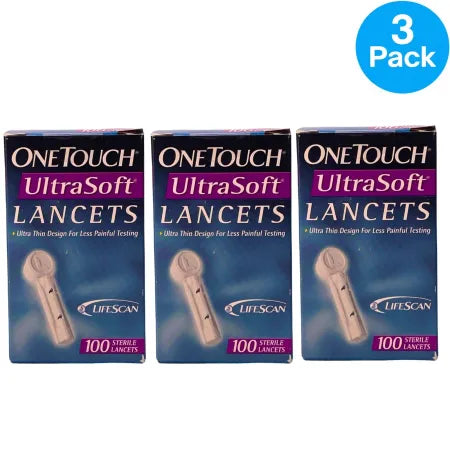 OneTouch UltraSoft Lancets 100 Ct 3 Pack New Exp 09/30/2026