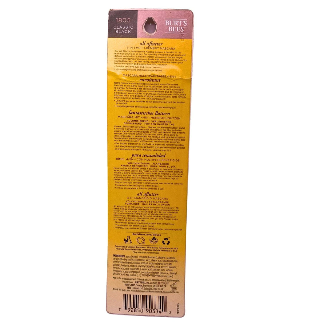 Burt's Bees All Aflutter 4-in-1 Multi-Benefit Mascara - 1805 Classic Black (2 P)