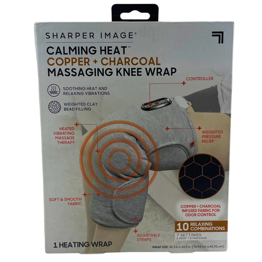 Sharper Image Calming Heat Copper Charcoal Massaging Knee Wrap Heating 1 Pack