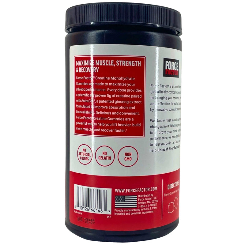 Force Factor Creatine Monohydrate Gummies Mixed Berry 150 Ct 4 Pack Exp 12/27