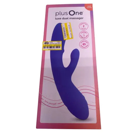 plusOne Luxe Dual Massager Waterproof USB Rechargeable 1 Pack New
