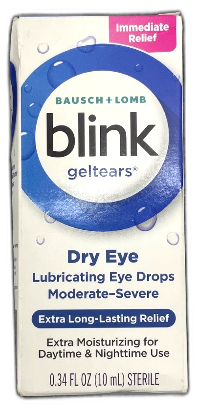 Blink GelTears Severe Dry Eye Symptom 0.34FlOz Exp 03/27 Pack of 3 New