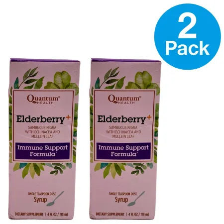 Quantum Health Elderberry+ Syrup - Immune Support with Echinacea - 4oz - 2 Pack