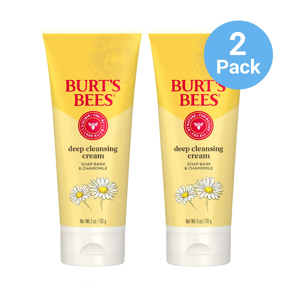 Burt’s Bees Deep Cleansing Cream Soap Bark & Chamomile 6oz 2 Pack New 1