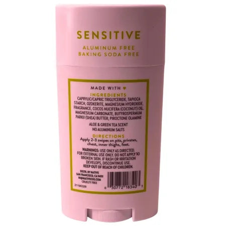 Native Sensitive Aloe Green Tea Deodorant 2.4oz 11 Pack NEW