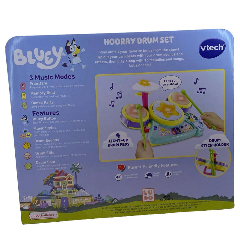 VTech Bluey Hooray Drum Set Musical Toy Interactive Learning 1 Pack