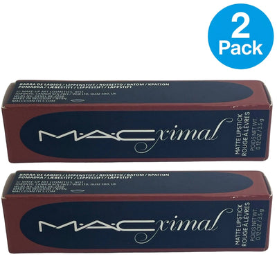 MAC Macximal Matte Lipstick 616 Taupe Lip Color 0.12 oz 2 Pack New
