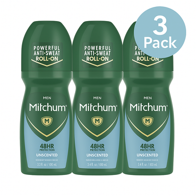 Mitchum Men’s Roll-On Antiperspirant – Pack of 3 (3.4 oz each) NEW 1