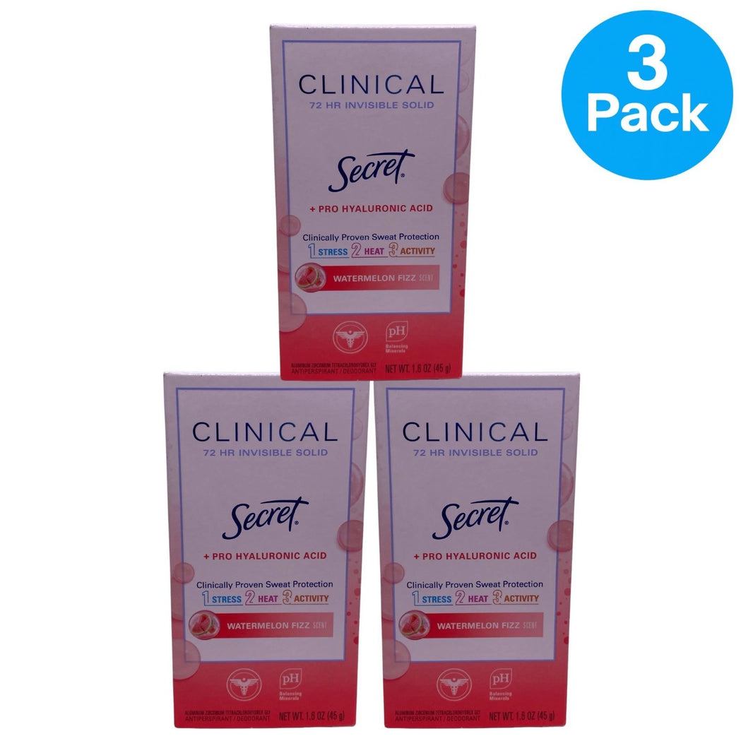 Secret Clinical 72HR Invisible Solid Deodorant 1.6oz 3 Pack New Exp 03/27