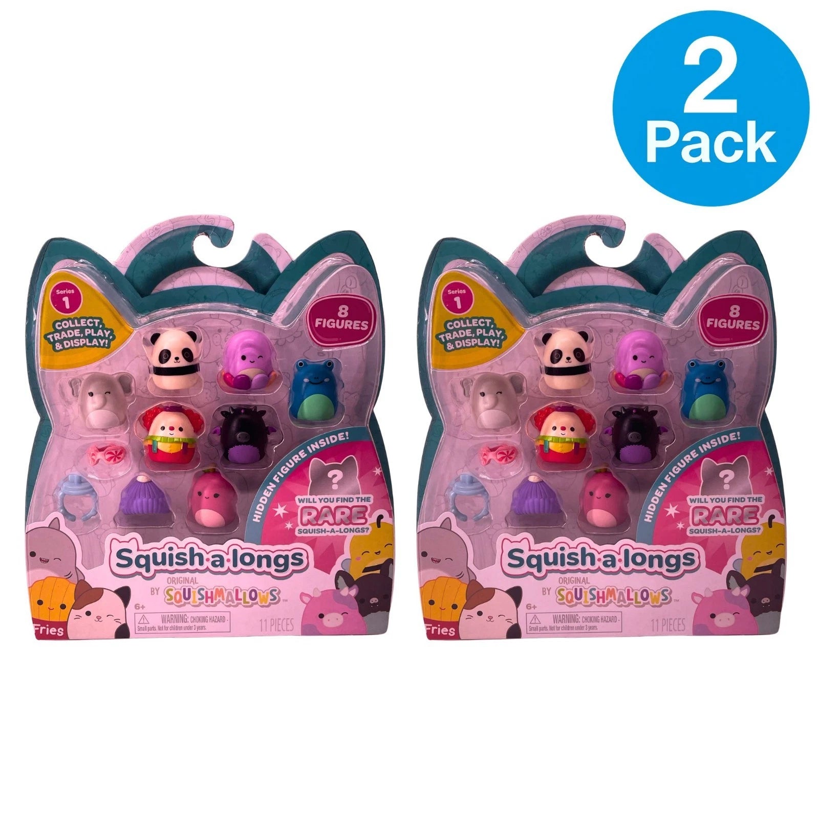 Squishmallows Squish a Longs 11 Piece Figure Set 2 Pack New