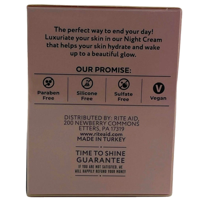 RYSHI Night Cream Moisturizer Silicone Sulfate Paraben Free Vegan 1. 6 OZ 2 Pack