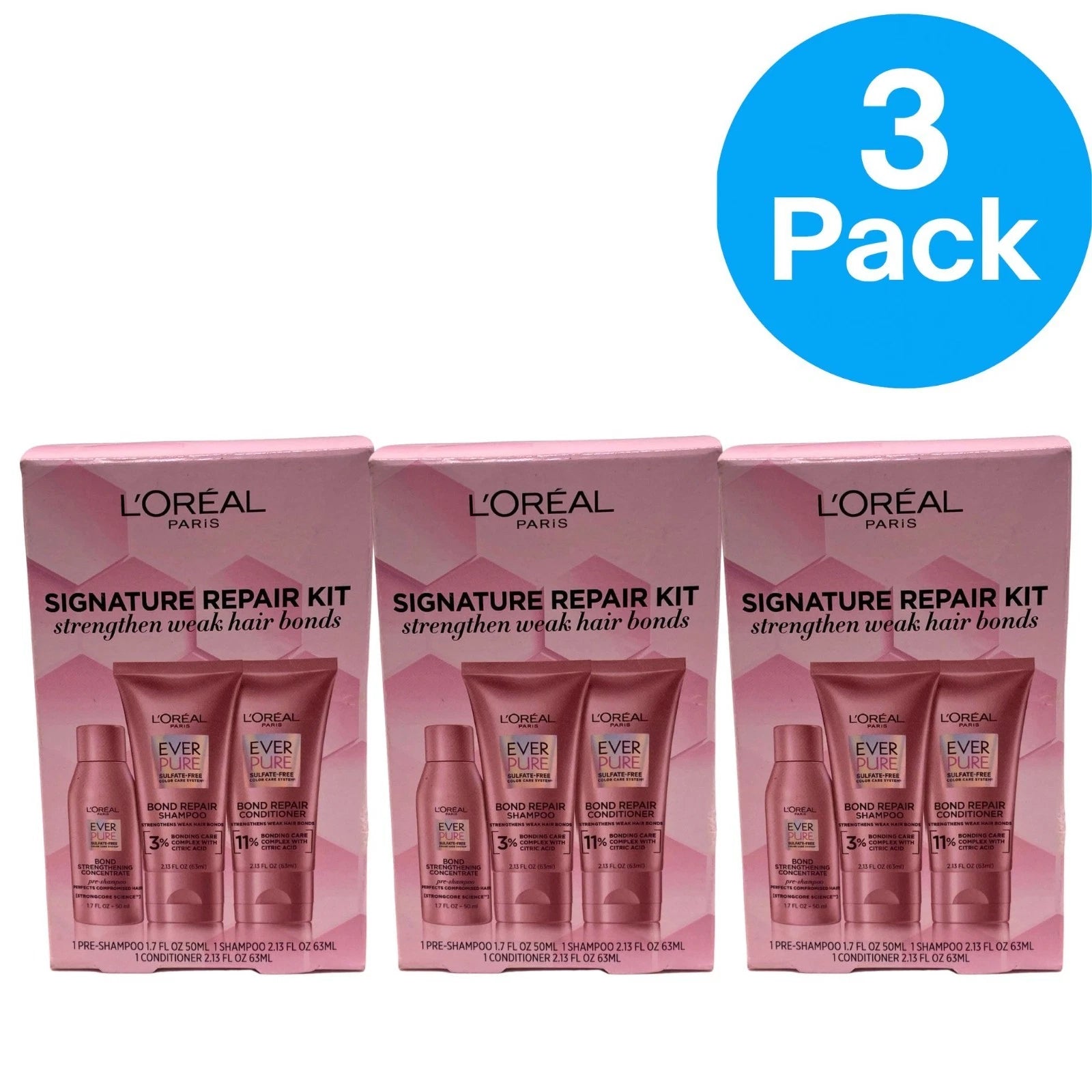 L'Oreal Elvive Hyaluron Plump Moisture Plumping Serum 2% Hyaluronic 3 Pack New