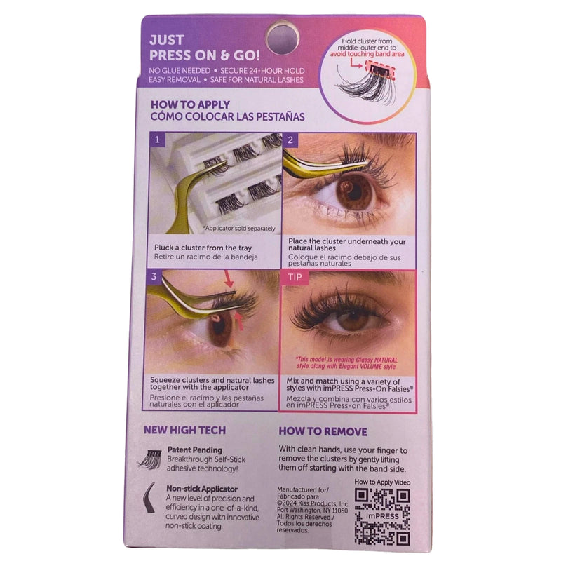 KISS imPRESS Press-On Falsies Sassy Wispy 12 Clusters 5 Pack New