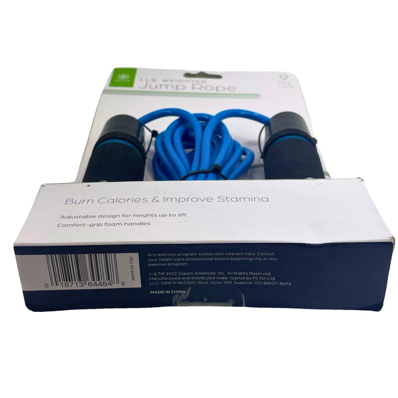 Gaiam 1 lb Weighted Jump Rope 9 Foot Long New