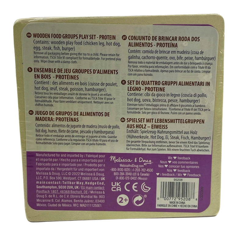 Melissa & Doug Wooden Food Groups Protein Play Set 2 Pack New