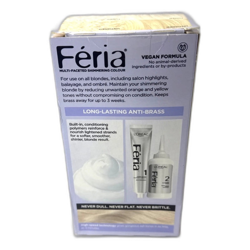 L'Oréal Feria Power Toner Anti-Brass Demi-Permanent Ice Blonde Pack of 4 New