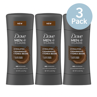 Dove Men+Care Antiperspirant Cedarwood – Pack of 3 (2.6 oz each) 02/2026