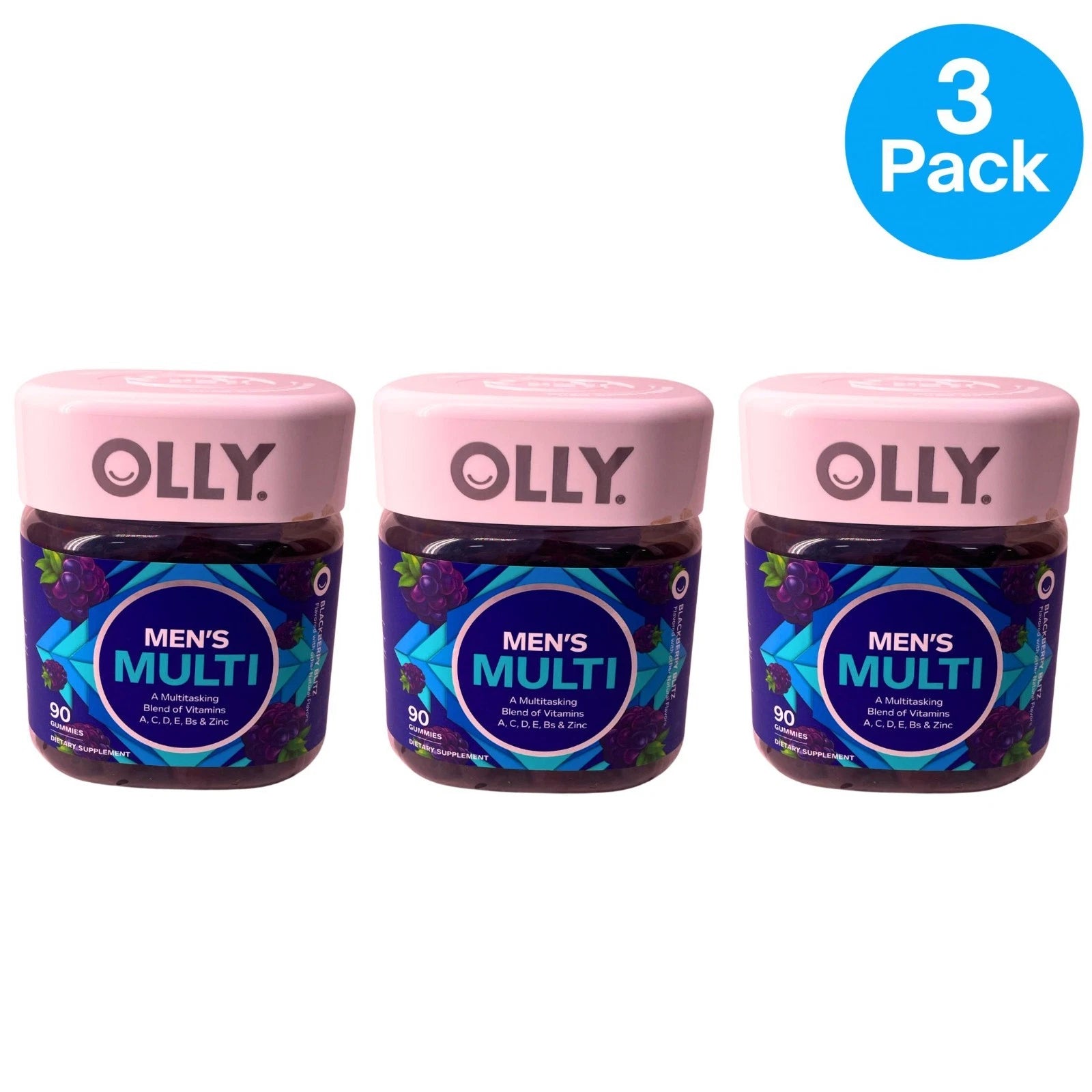 OLLY Men's Multi Gummies 90ct Blackberry 3 Pack New Exp11/12/2026