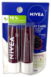 Nivea Blackberry Tinted Lip Care Balm 4 Total Pack of 2 New