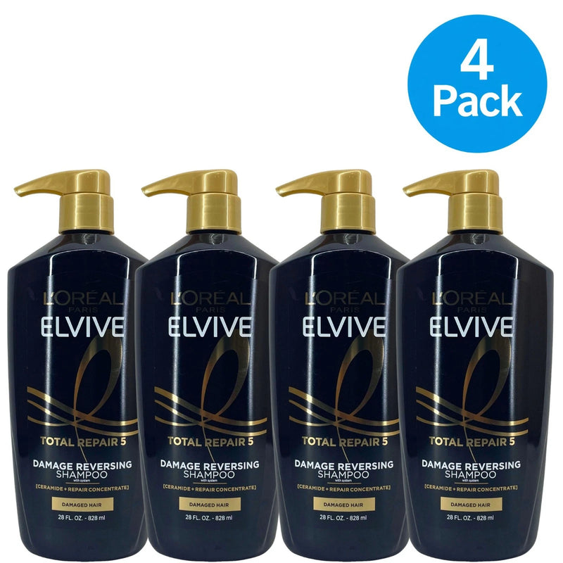 L'Oreal Elvive Total Repair 5 Damage Reversing Shampoo 28 oz 4 Pack New