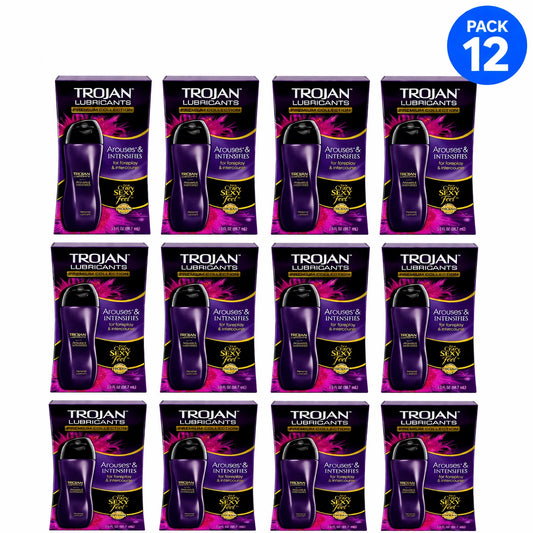 Trojan Lubricants Arouses & Intensifies Personal Lubricant 12 Pack box