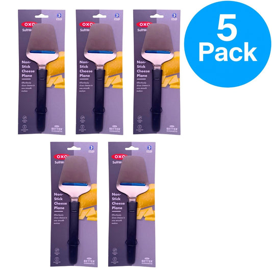 OXO SoftWorks non-stick cheese plane slicer with black ergonomic handle - 5 pack stainless steel set